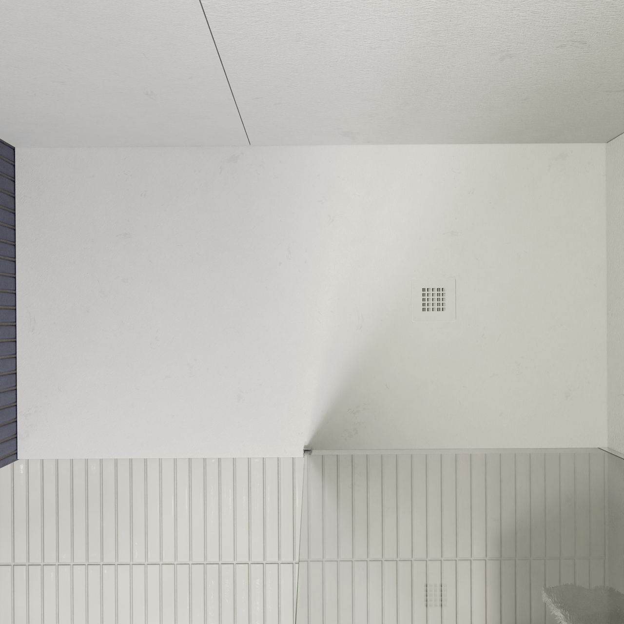 Luca Varess Classy douchebak 170 x 90 cm composietmarmer mat wit rock structuur