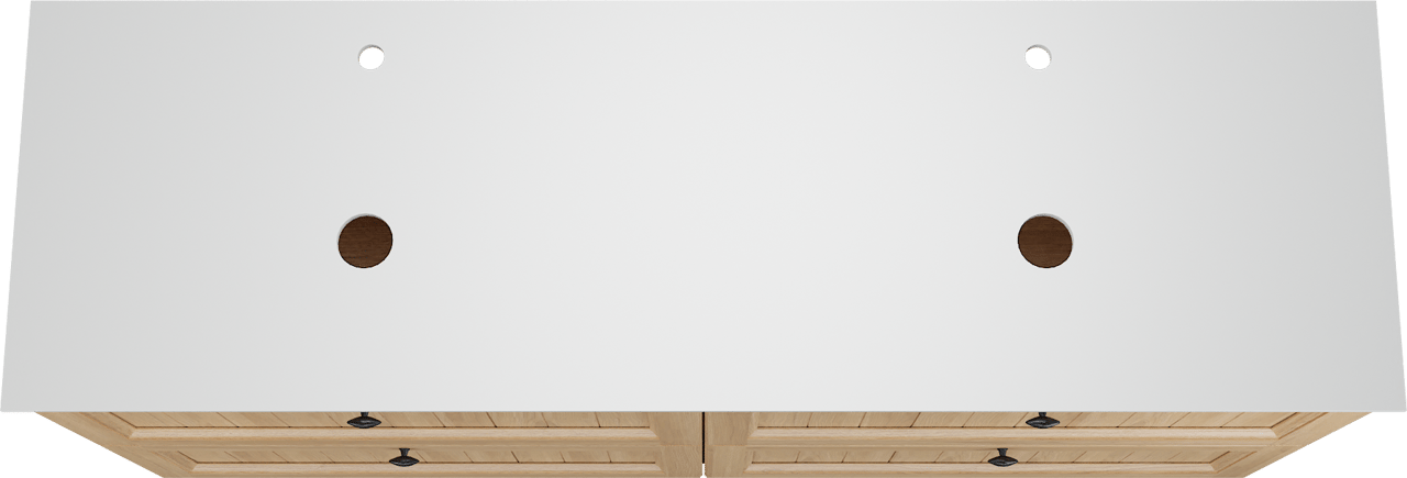 Balmani Lemon meuble salle de bains à poser 180 x 55 cm, placage chêne naturel avec Facetta tablette double en blanc mat