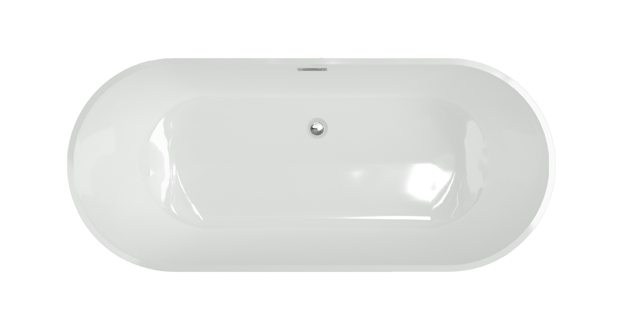 Luca Varess Vesta ovaal vrijstaand bad 178 x 78 cm acryl hoogglans wit
