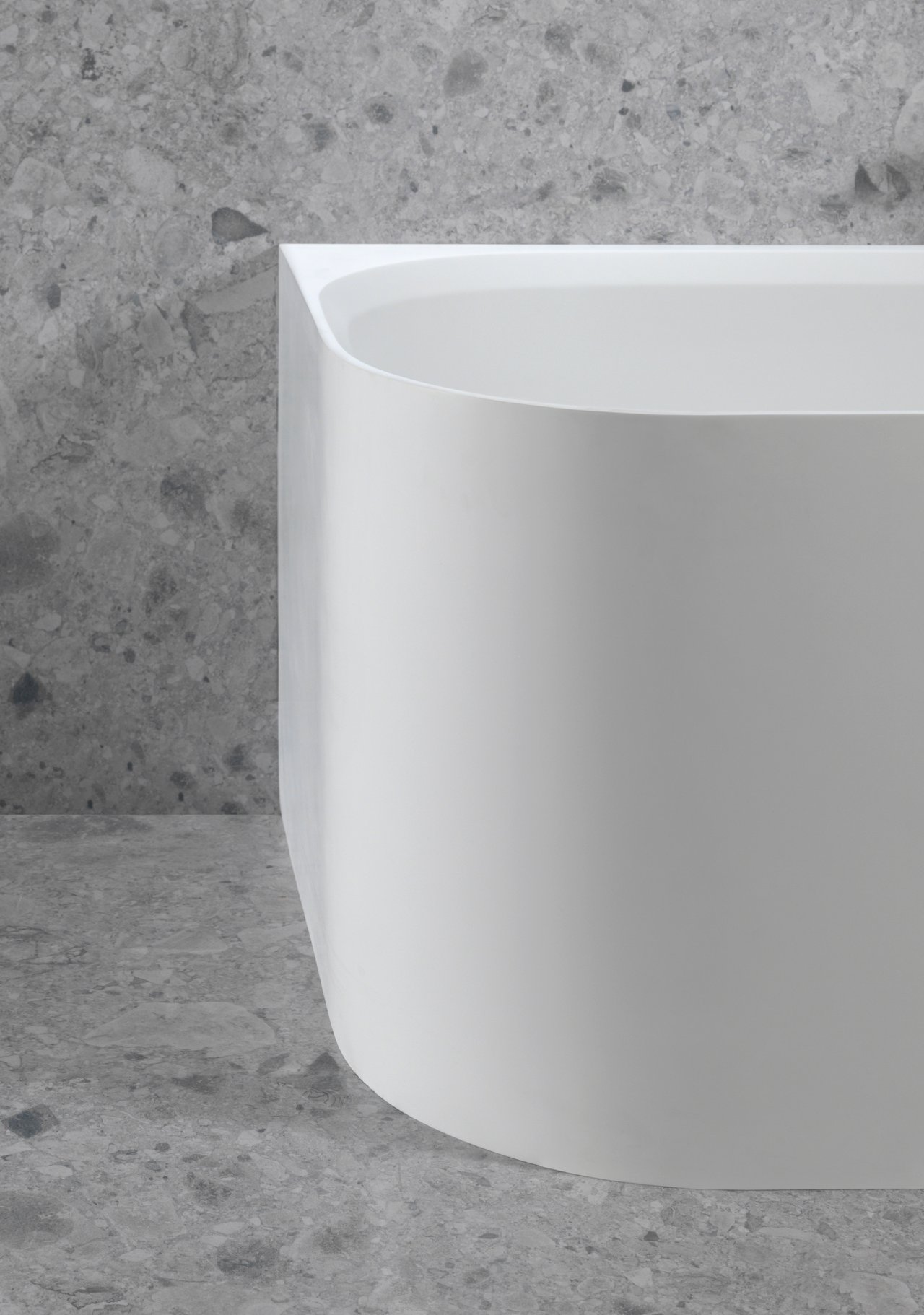 Balmani Finla tweepersoons hoekbad rechts 180 x 80 cm Solid Surface mat wit