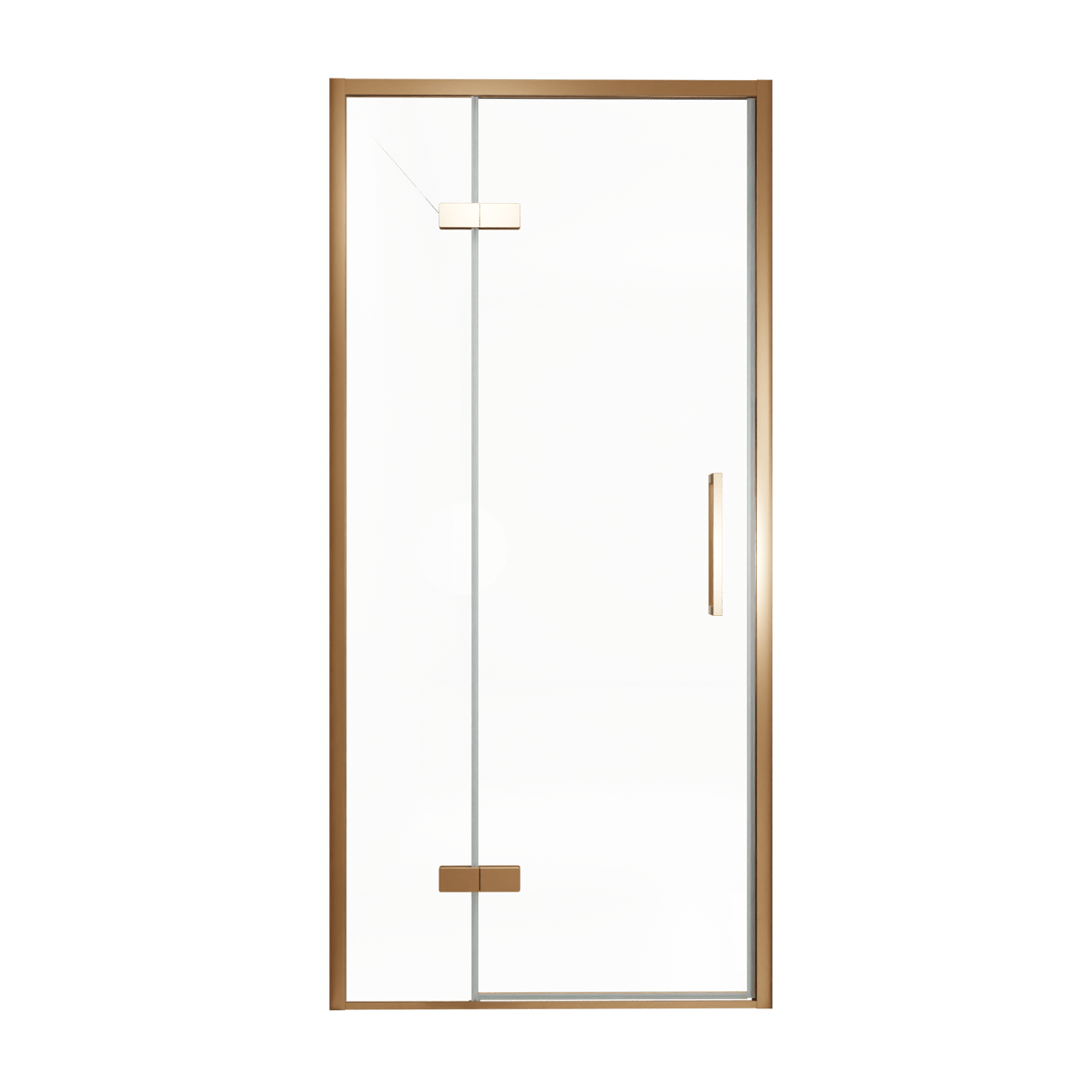 Balmani Senses Design douche draaideur links 100 cm x 210 cm Helder glas, Brushed Rosegold profielen
