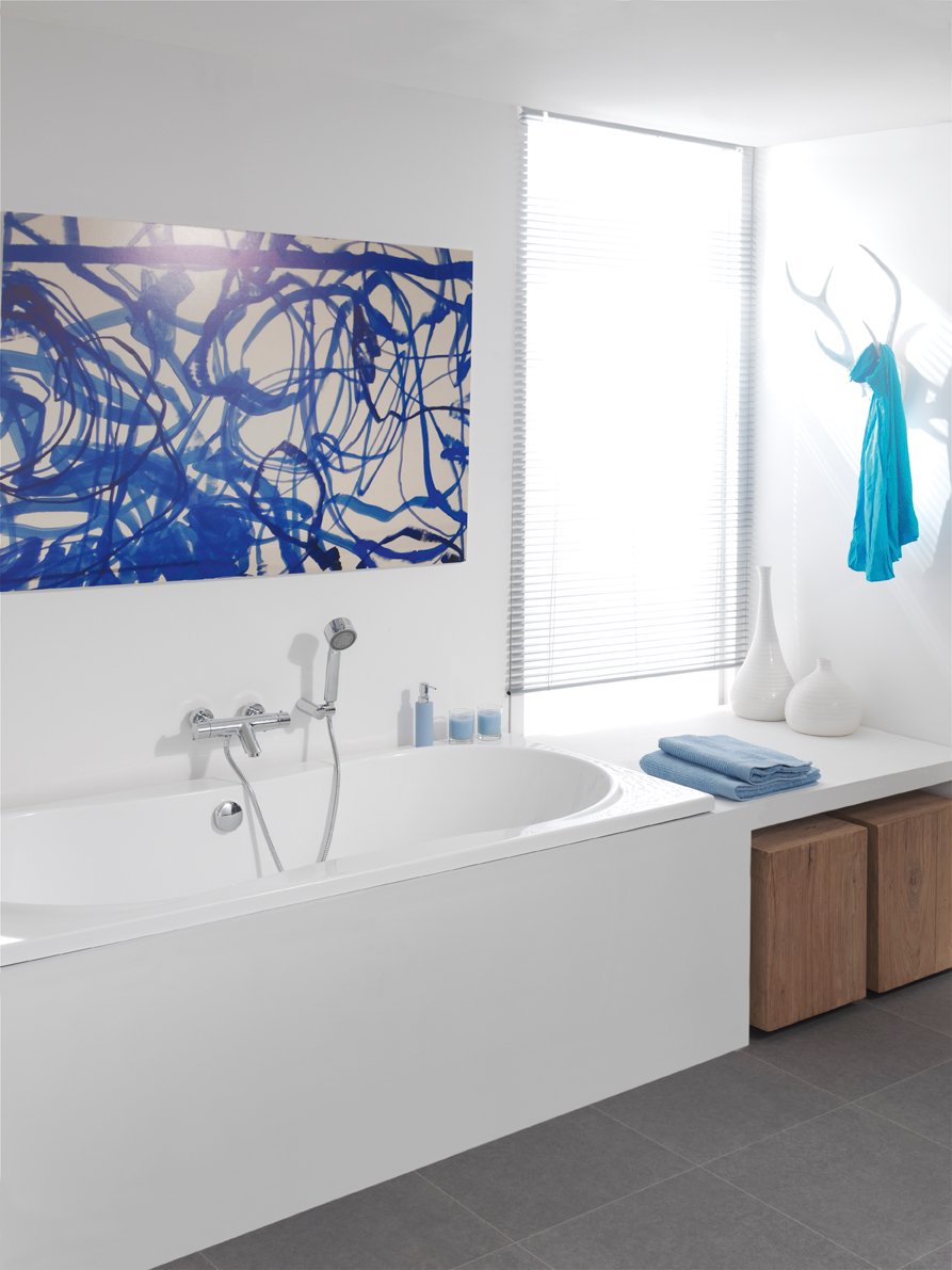 Luca Varess Trasime tweepersoons inbouwbad 190 x 90 cm acryl Hoogglans Wit