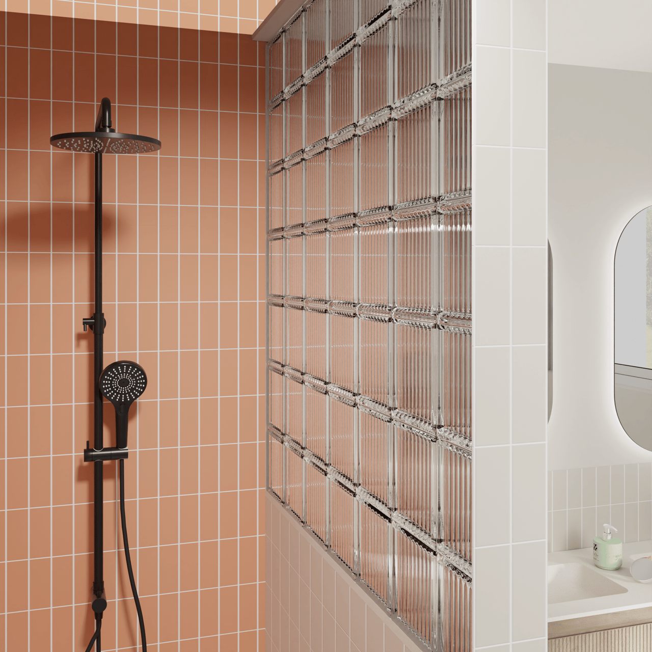 Blaufoss Onos 250 regendoucheset zonder kraan mat zwart