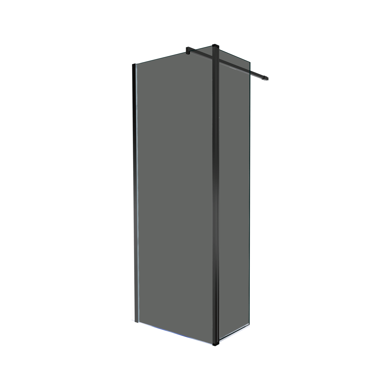 Balmani Move inloopdouche met beweegbare zijwand 90 x 200 cm rookglas met coating, mat zwart profiel