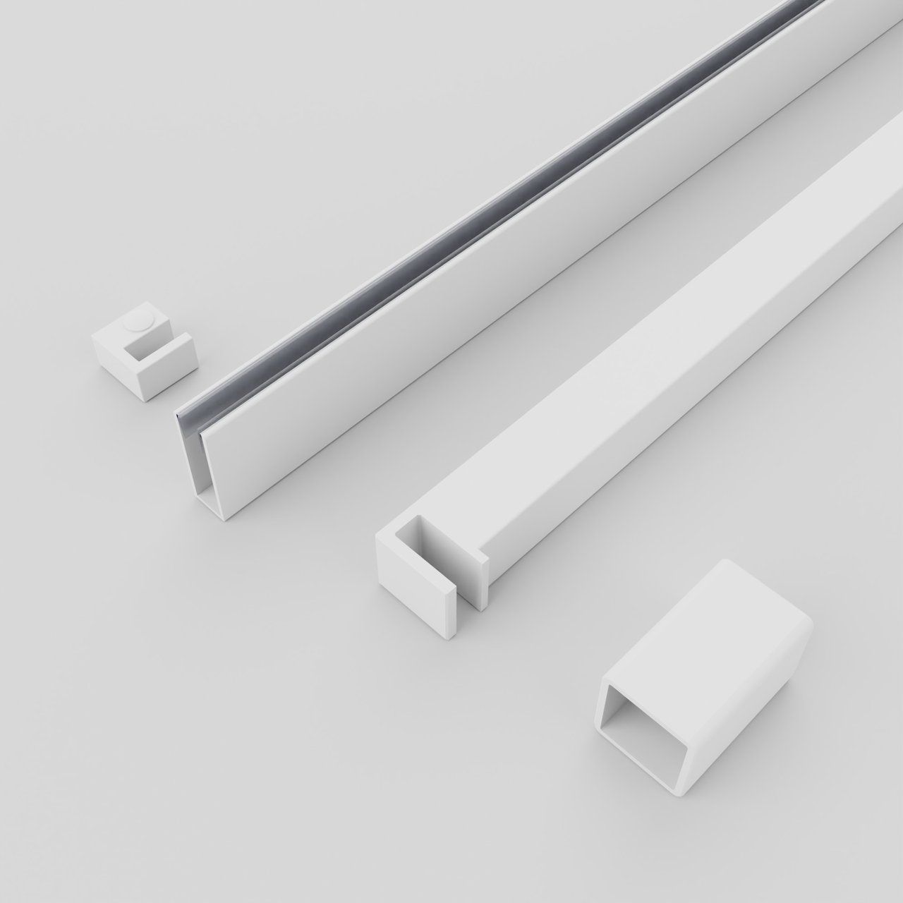 Balmani Modular Walk-In Dusche: 100 x 200 cm, Permafrost, inklusive Coating, Profil Weiß matt