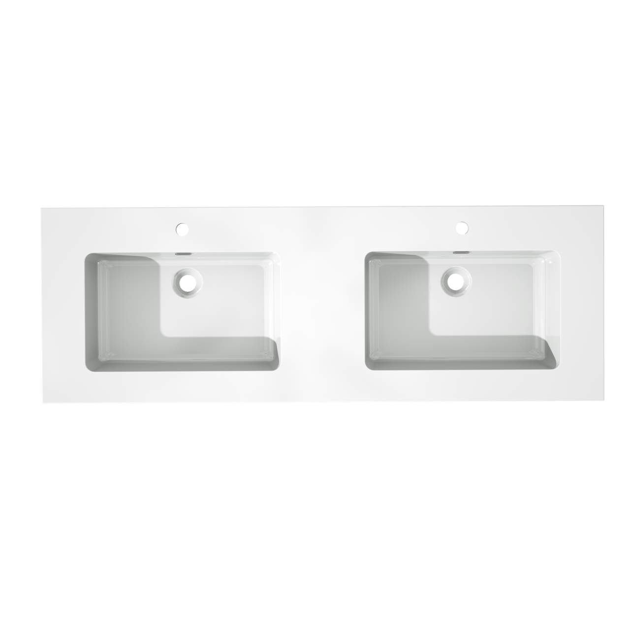 Storke Diva dubbele wastafel glanzend composiet marmer 150 x 52 cm