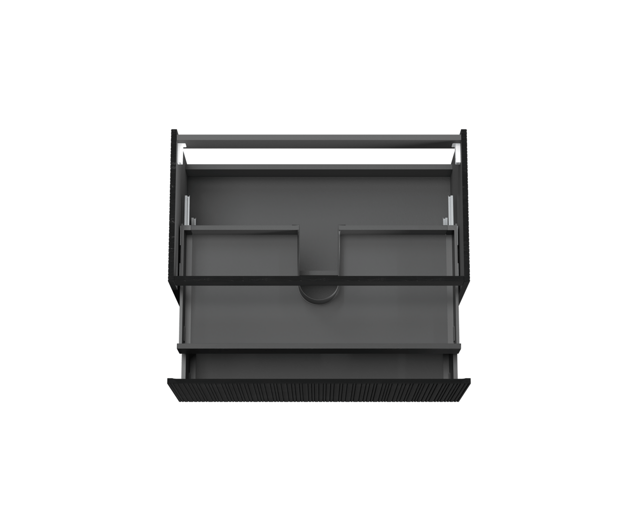 Storke Ribs hängender Waschbeckenunterschrank: 95 x 52 cm, Eiche Schwarz, 2 Schubladen