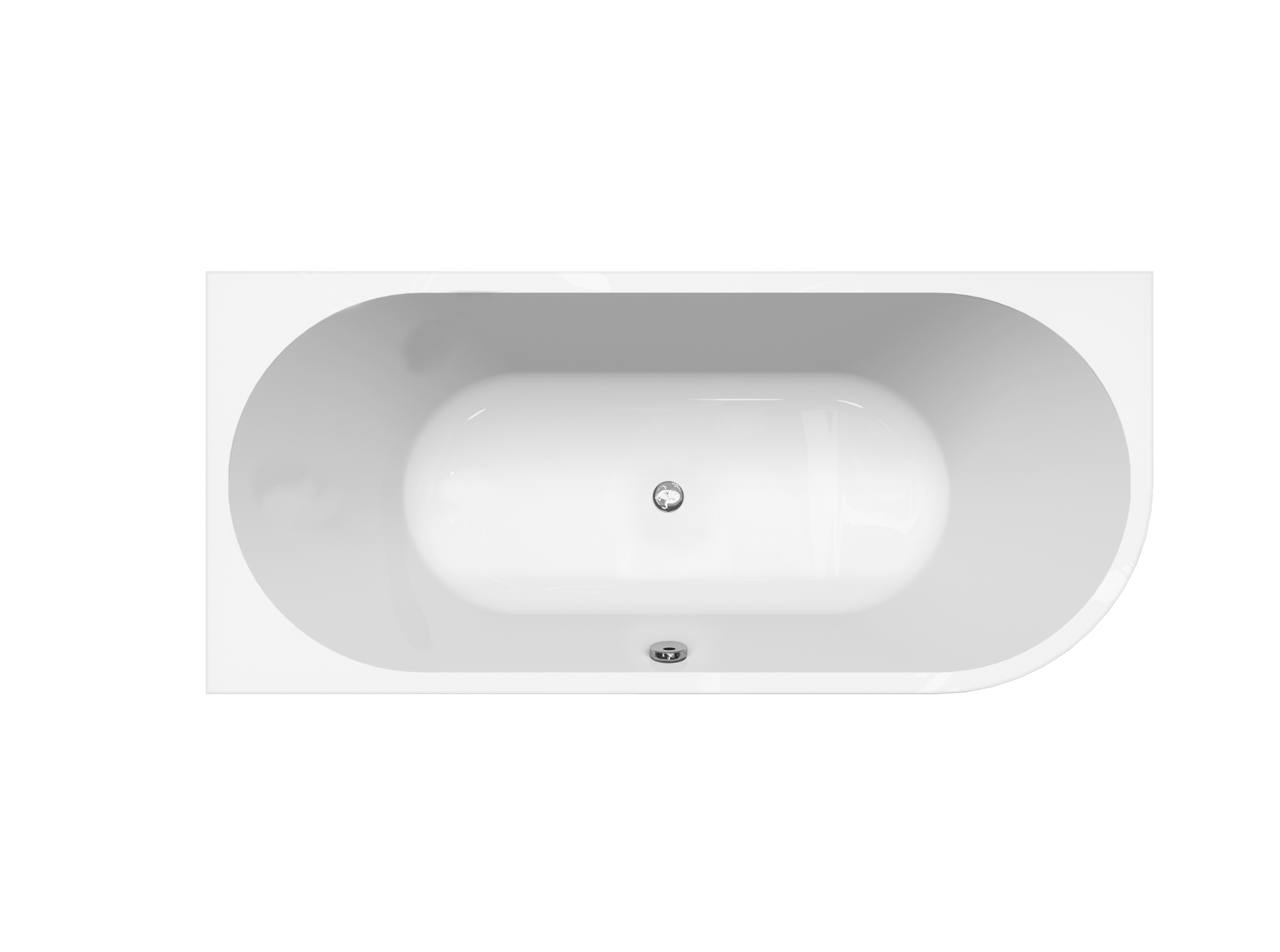 Linie Paulo 2-Personen-Eckbadewanne: links, 170 x 75 cm, Acryl, Weiß Glänzend