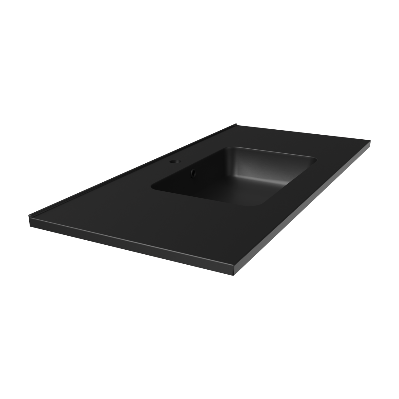 Linie Vano plan simple marbre composite Noir Mat 100 x 46 cm