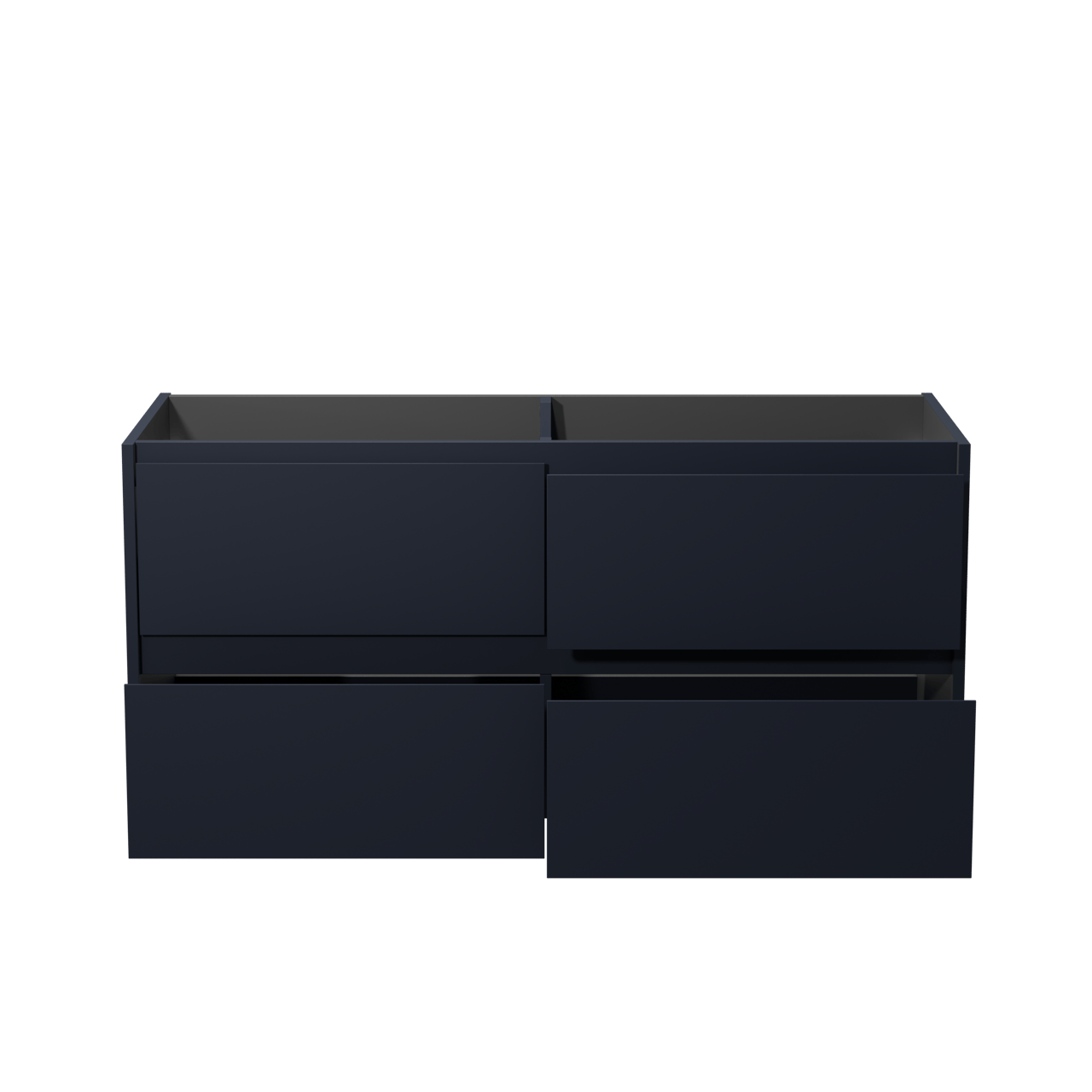 Storke Seda meuble sous-vasque suspendu 130 x 52 cm bleu nuit 4 tiroirs