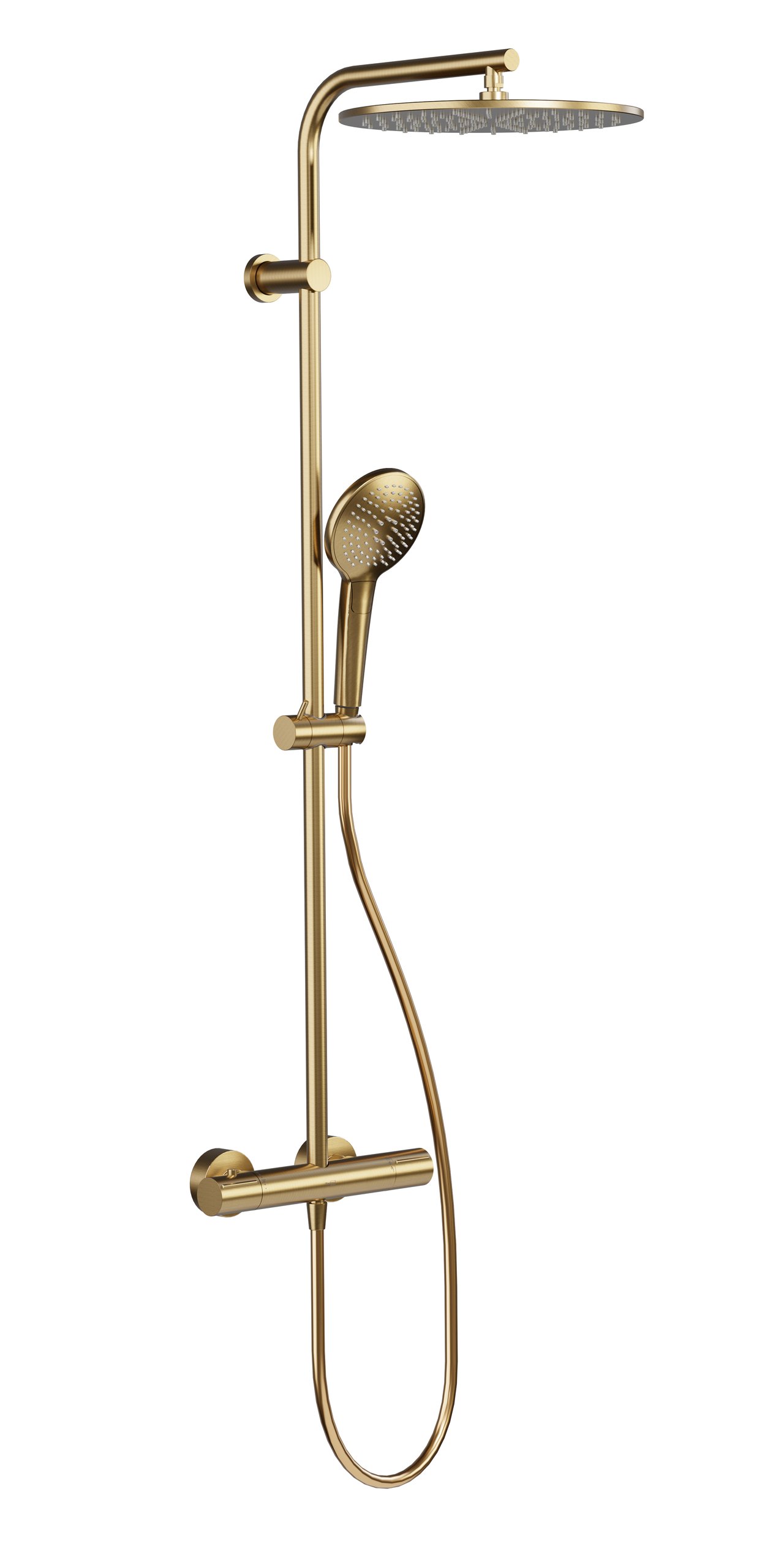 Blaufoss Round 300 colonne de douche de pluie mitigeur thermostatique Brushed Gold