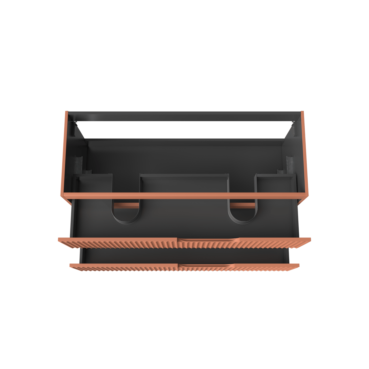 Linie Ribbo meuble sous-lavabo suspendu 120 x 46 cm Cotto 2 tiroirs