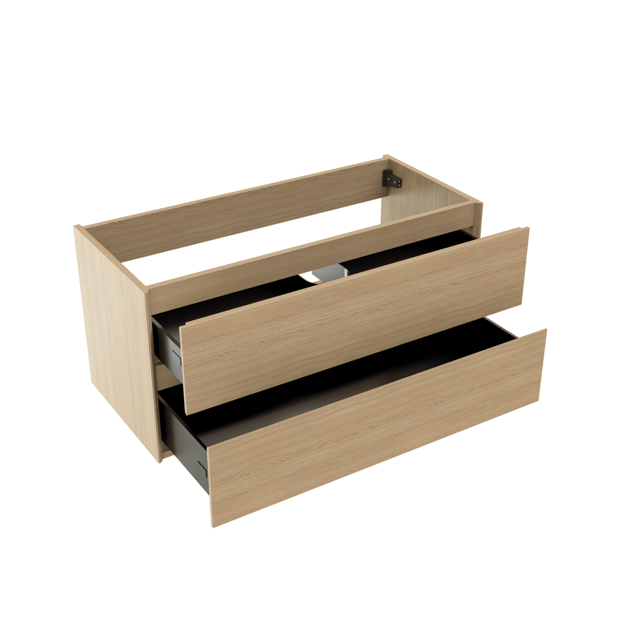 Storke Edge meuble sous-lavabo suspendu 100 x 46 cm chêne naturel 2 tiroirs