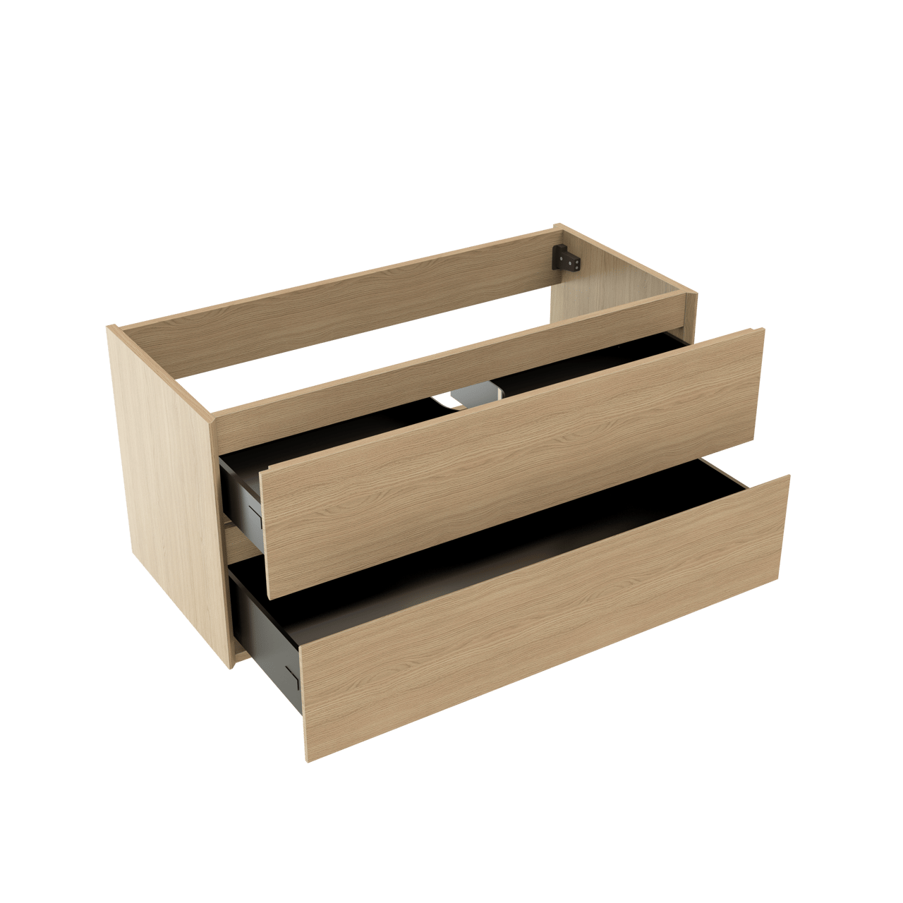 Storke Edge meuble sous-lavabo suspendu 100 x 46 cm chêne naturel 2 tiroirs