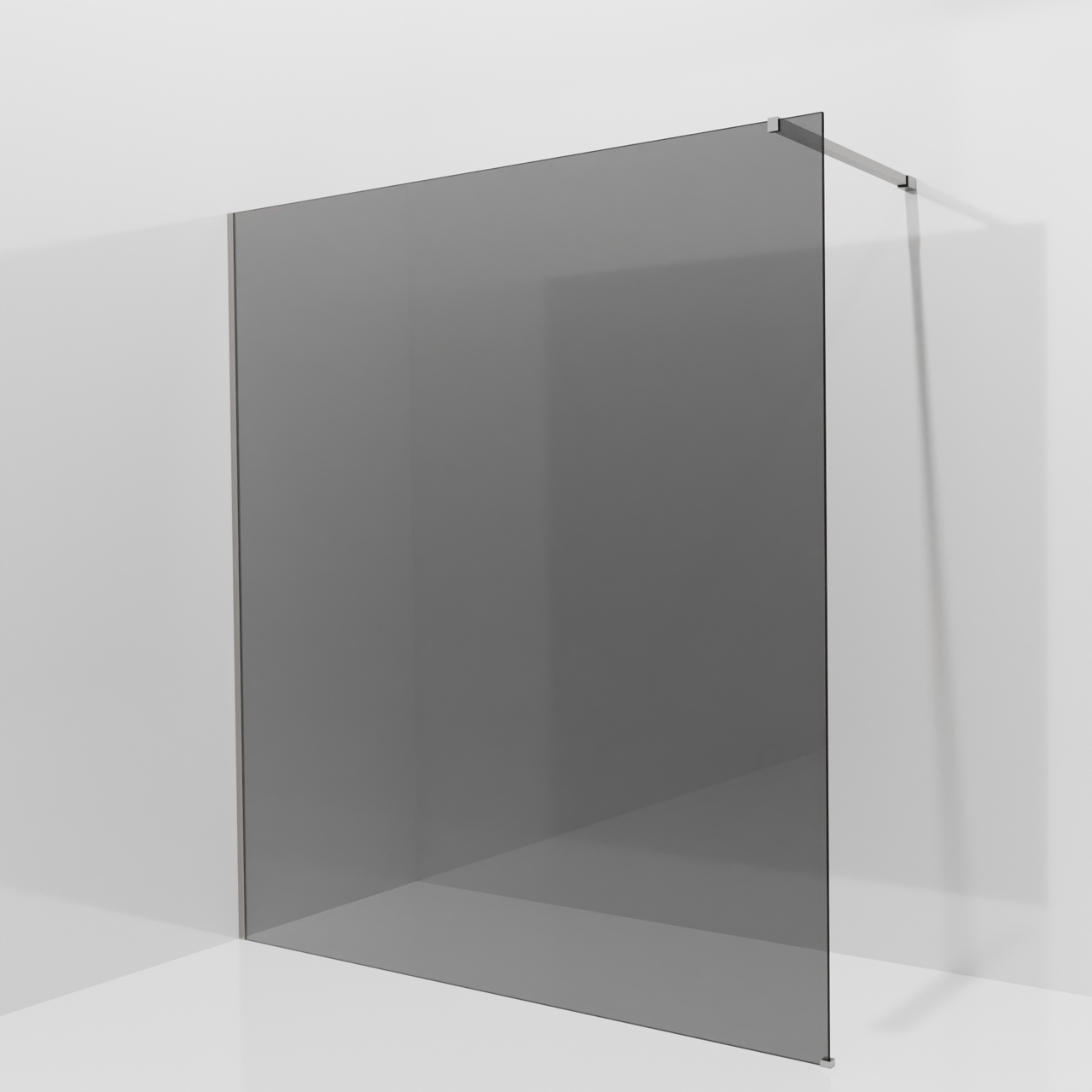 Balmani Modular Walk-In Dusche: 180 x 200 cm, Rauchglas, Profil Brushed Inox