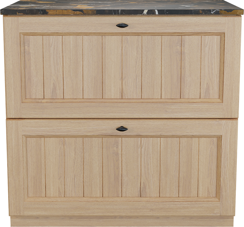 Balmani Lemon staand badkamermeubel 90 x 55 cm, fineer natuur eik met Stretto enkel tablet in portoro gold