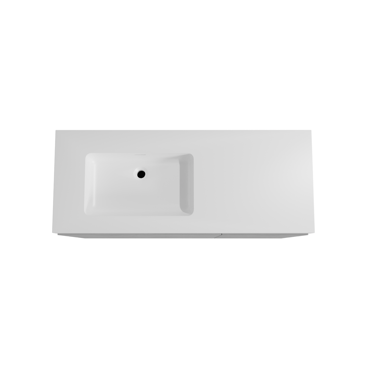 Storke Edge staand badkamermeubel 130 x 52 cm beton donkergrijs met Mata High asymmetrisch linkse wastafel in solid surface mat wit