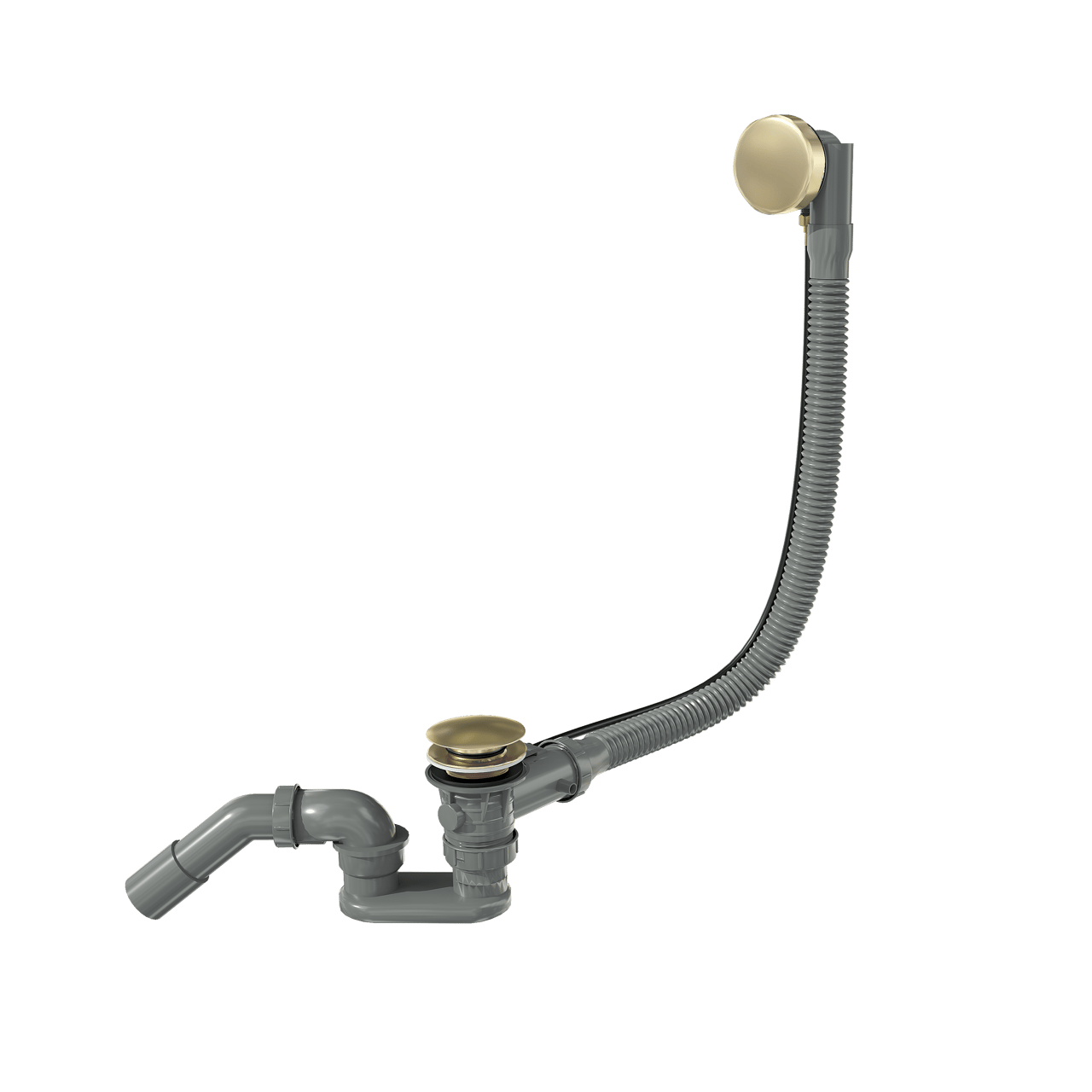 Santeg Unibath Flat badafvoer met overloop 70cm Brushed Champagne Gold