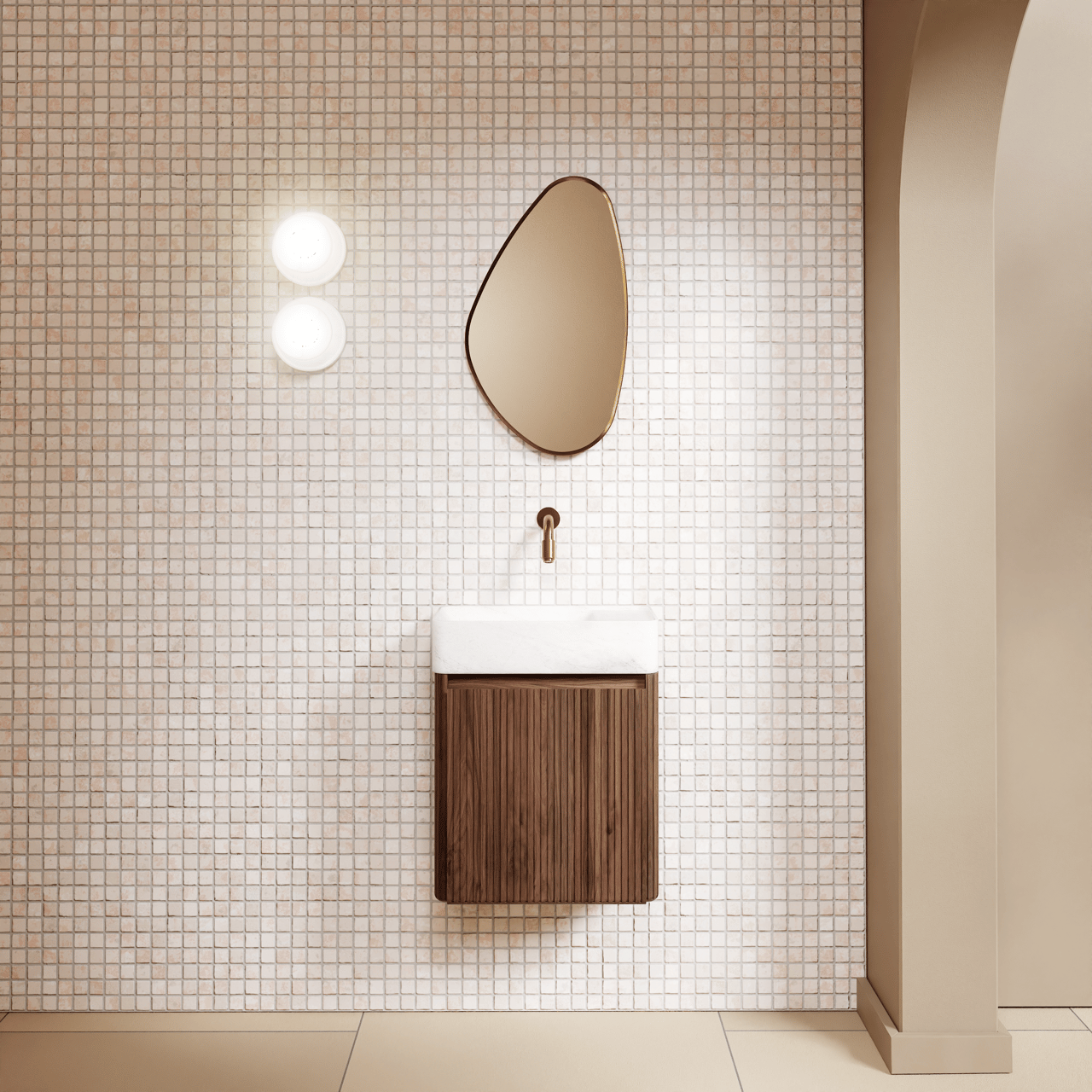 Balmani Auro organische toiletspiegel Brushed Rosegold 35 x 60 cm