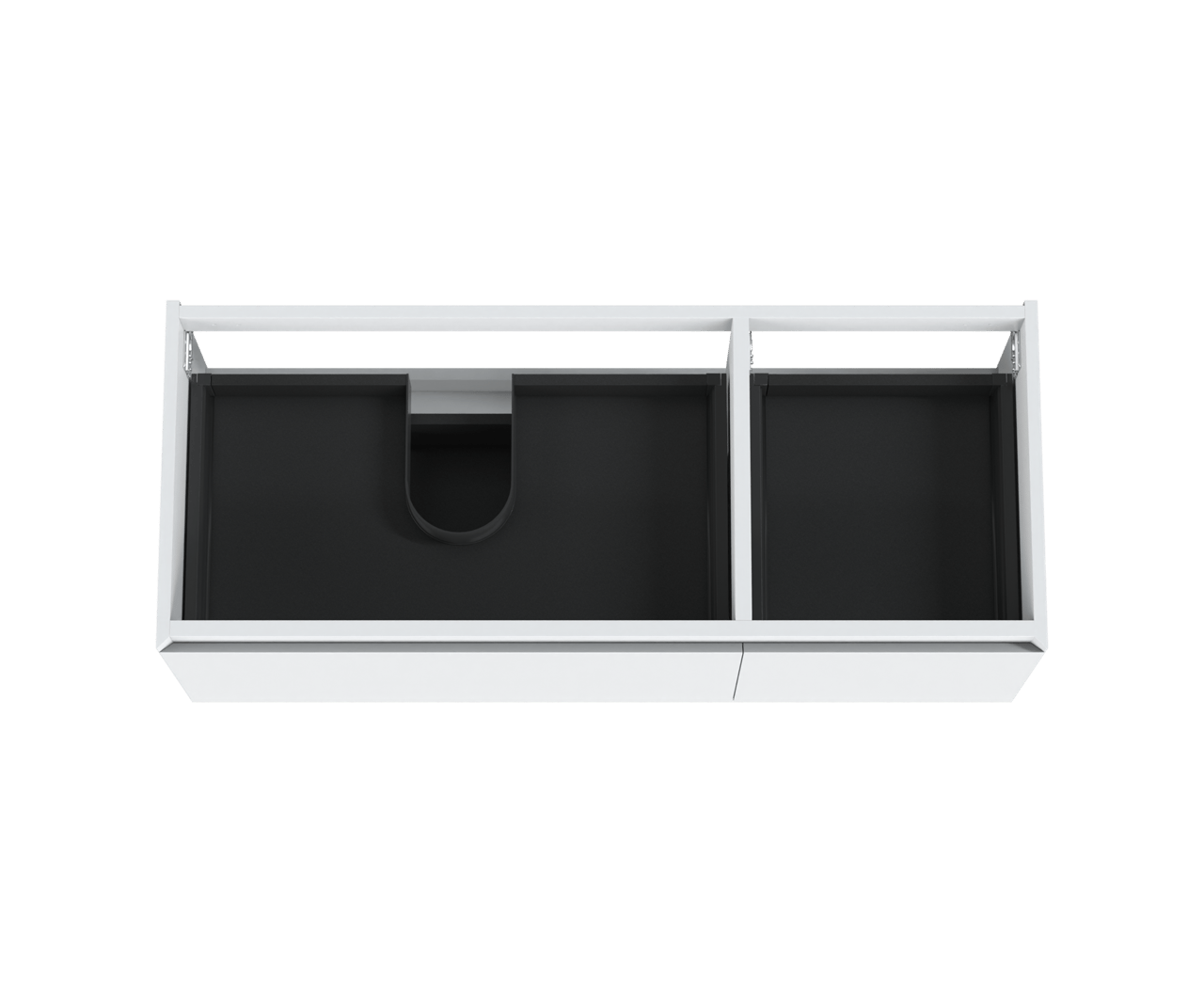 Balmani Idra meuble sous-vasque suspendu 135 x 55 cm asymétrique à gauche blanc mat 4 tiroirs