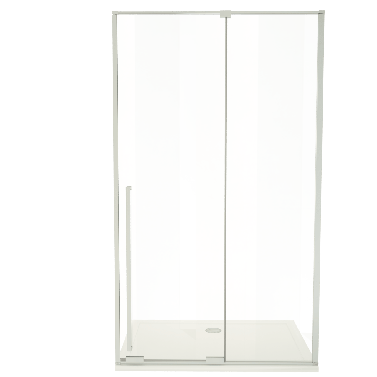 Luca Varess Stilus porte coulissante 120 x 200 cm verre transparent profil chrome brillant