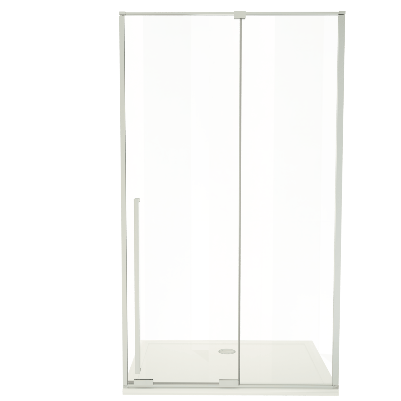 Luca Varess Stilus porte coulissante 120 x 200 cm verre transparent profil chrome brillant