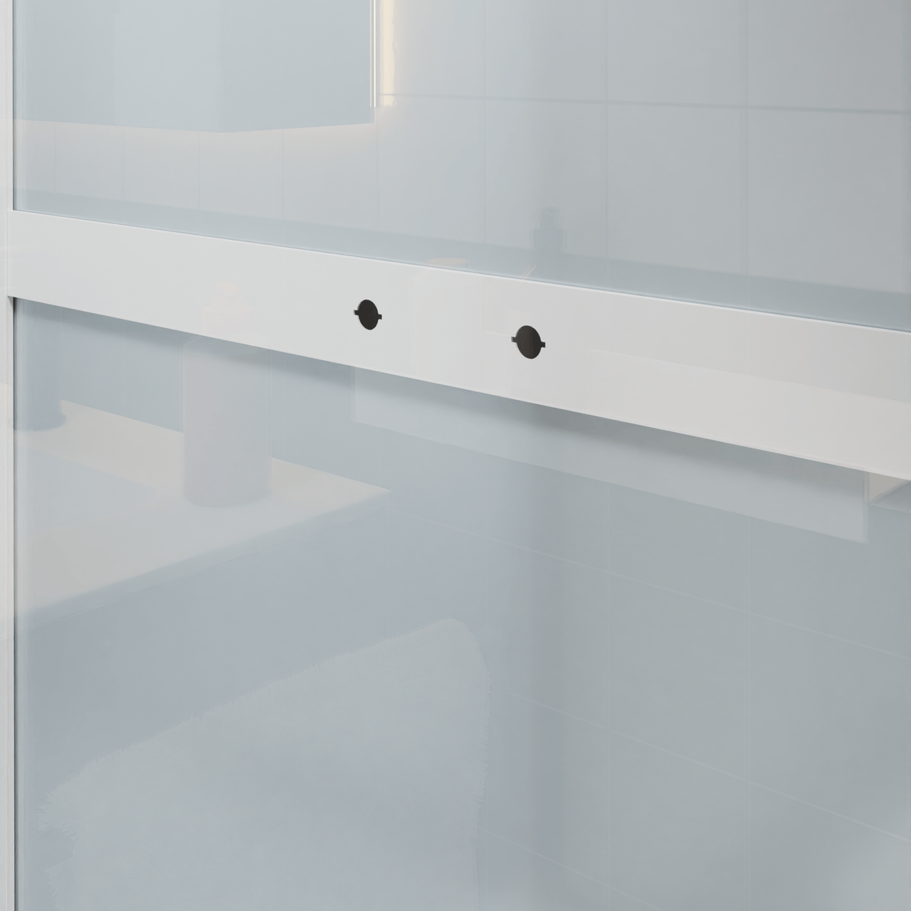 Luca Varess Talan cabine de douche quart de rond avec portes coulissantes 90 x 90 cm verre transparent profil noir mat