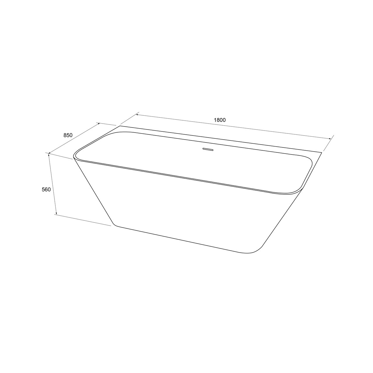 Balmani Zigga halfvrijstaand bad 180 x 85 cm Solid Surface mat wit