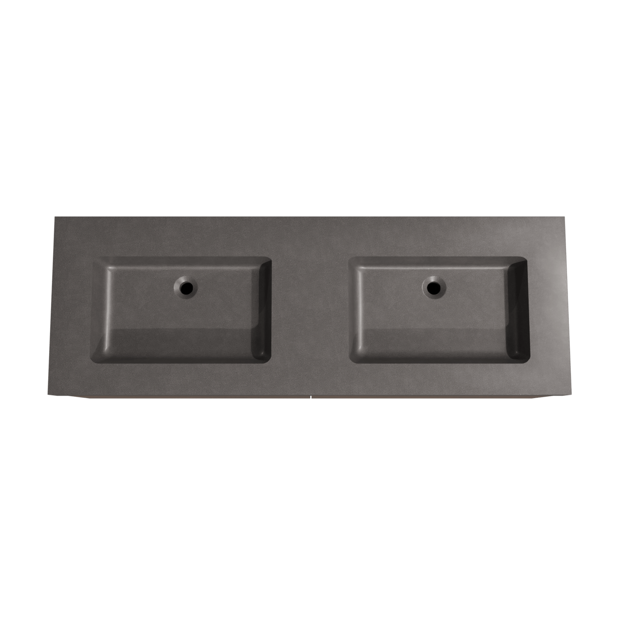 Storke Edge hängendes Möbelstück Set: 150 x 52 cm, Nussbaum, mit Scuro High Doppelwaschtisch, Quarz Schwarz matt