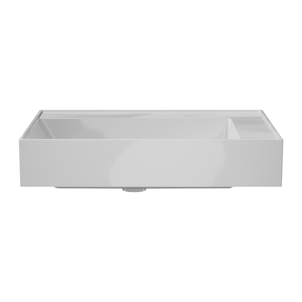 Balmani Argila asymmetrisch linkse wastafel composietmarmer Glanzend Wit 60 x 46 cm