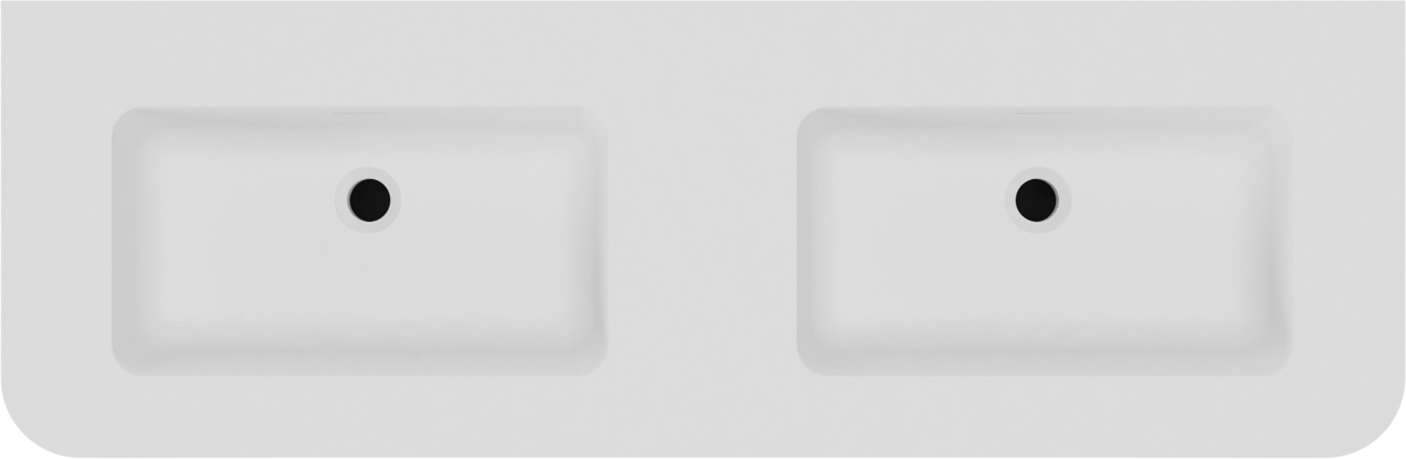 Storke Soft zwevend badmeubel 140 x 46 cm ruw eiken met Mata Soft dubbele wastafel in solid surface mat wit, Verticale symmetrische rechte ribbel