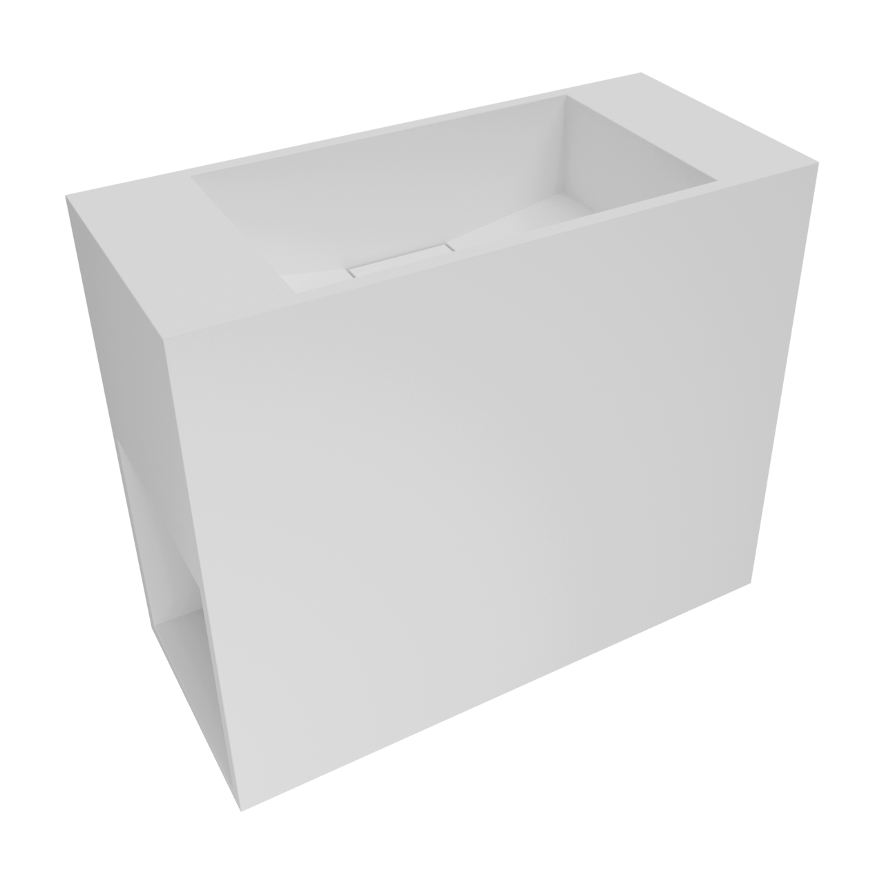 Balmani Style Handwaschbecken: Solid Surface, Weiß Matt 45 x 20 cm