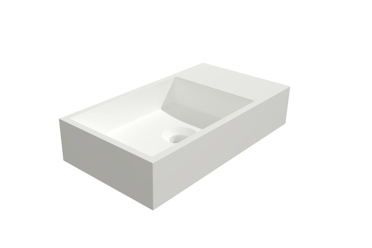 Storke Edge meuble wc suspendu 40 x 22 cm blanc mat avec Fada plan vasque en mat Solid Surface