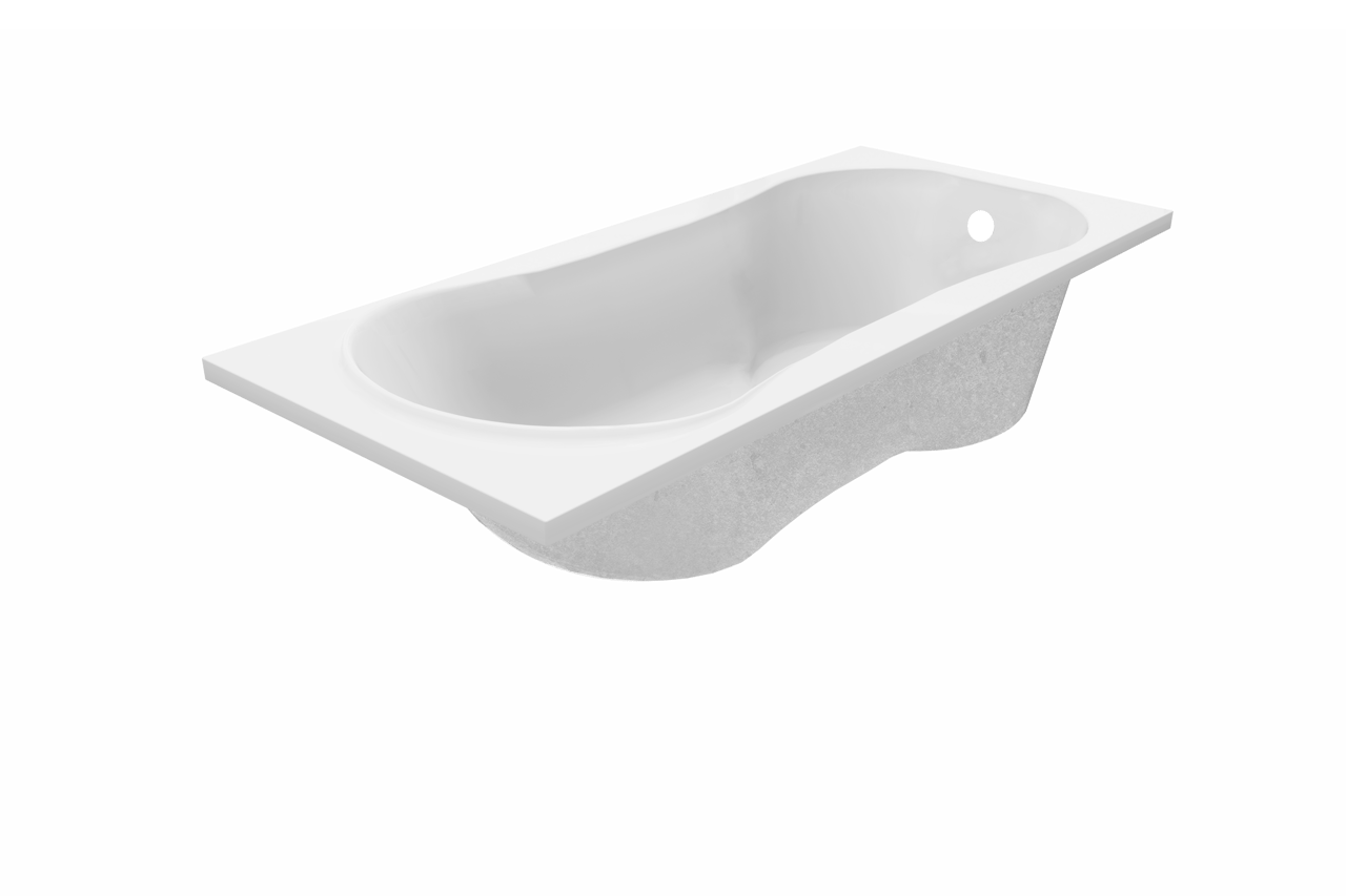 Luca Varess Trasime eenpersoons inbouwbad 180 x 80 cm acryl mat wit