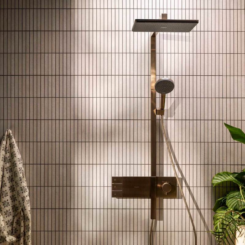 Hansgrohe Raindance Alive Q Showerpipe regendoucheset 210/340 2jets, Ecosmart met Showerselect Comfort Brushed Bronze