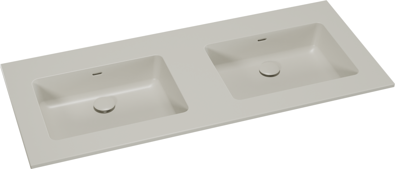 Storke Diva double vasque top solid soie grise matte 120 x 52 cm