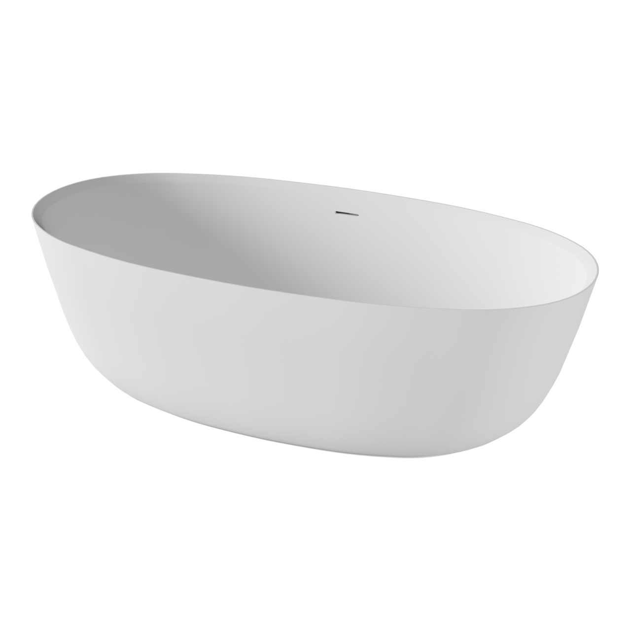 Balmani Largo baignoire îlot ovale 170 x 80 cm Solid Surface blanc mat