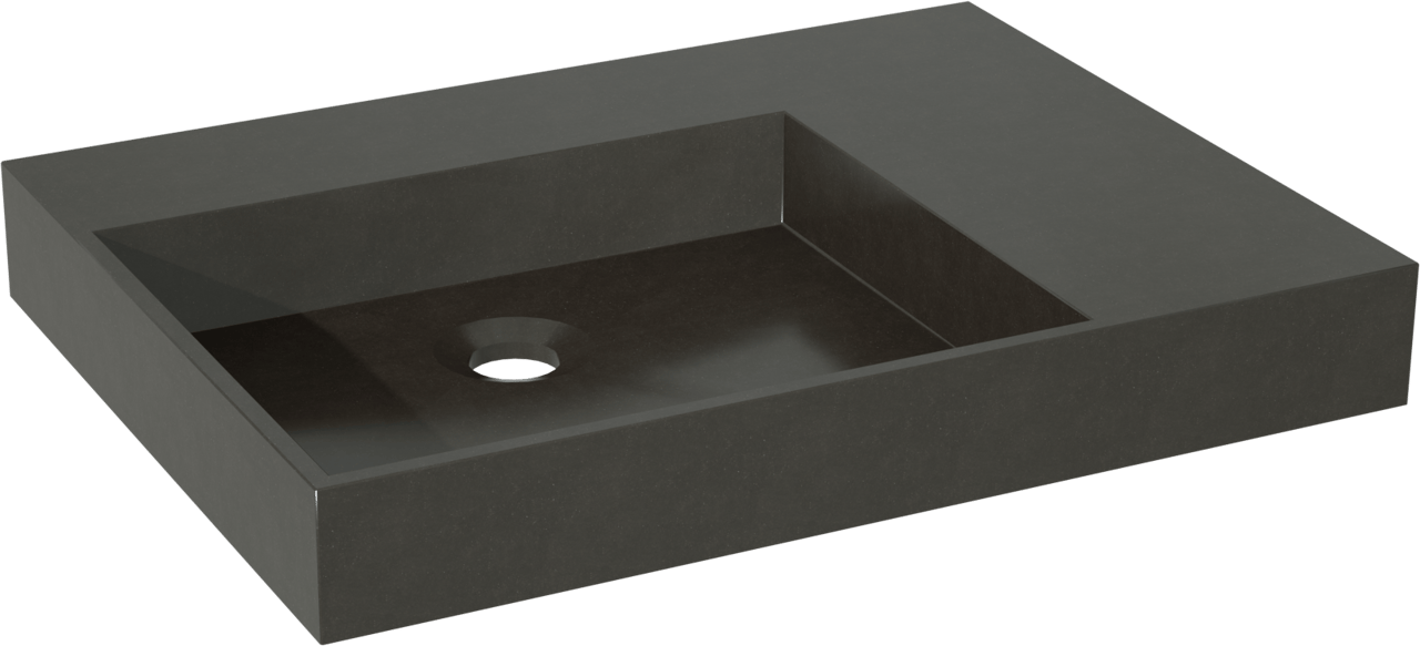 Storke jura asymmetrisch linkse wastafel mat kwarts 60 x 46 cm