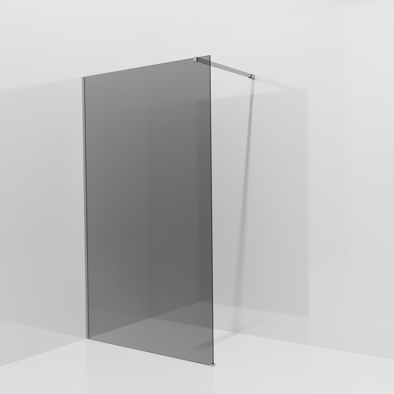 Balmani Modular douche à l'italienne: 120 x 200 cm, Verre fumé, avec coating, Profil Brushed Inox