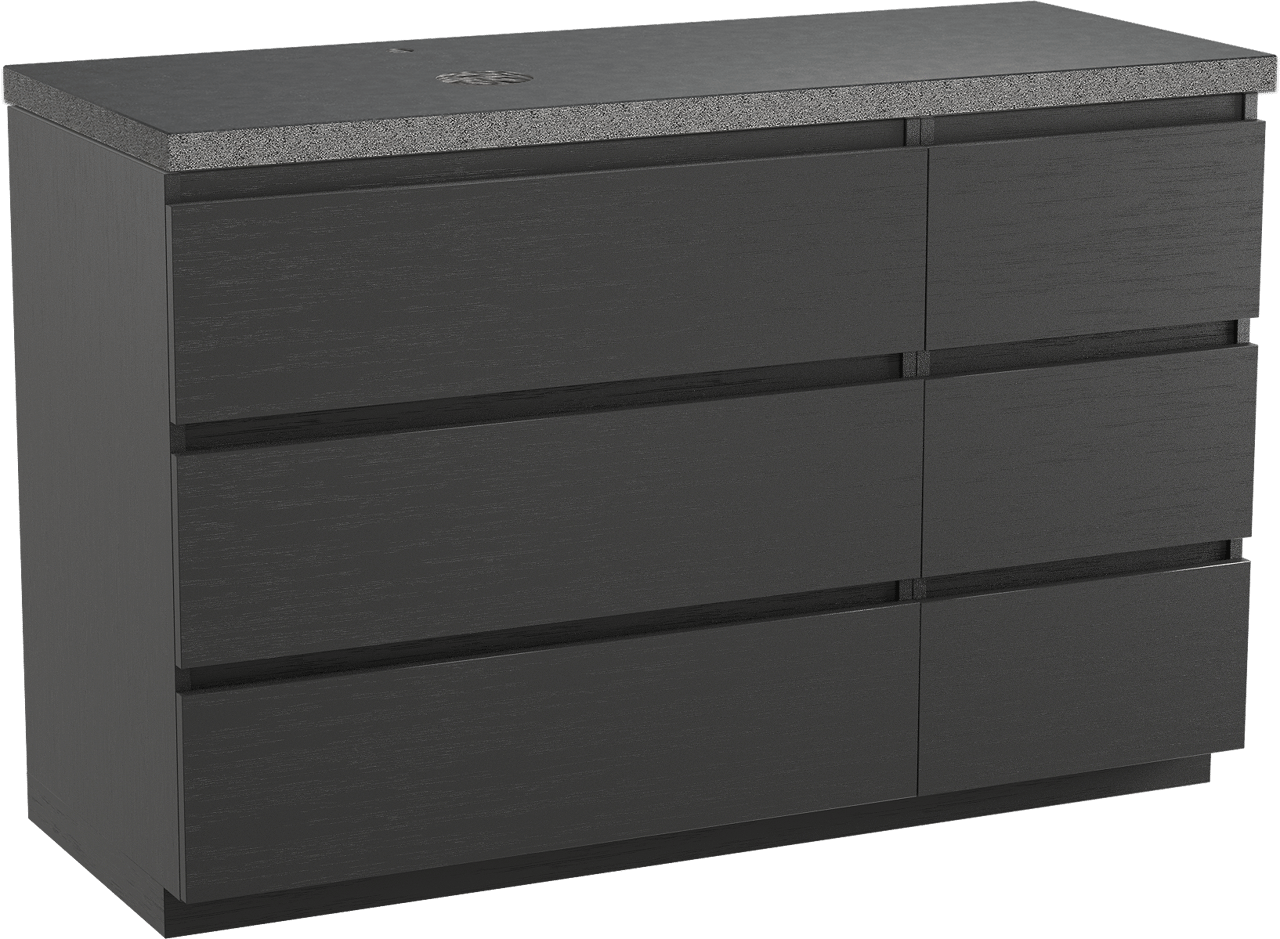 Balmani Lucida Badmöbel Set mit Rock Waschtischplatte für Aufsatzwaschbecken