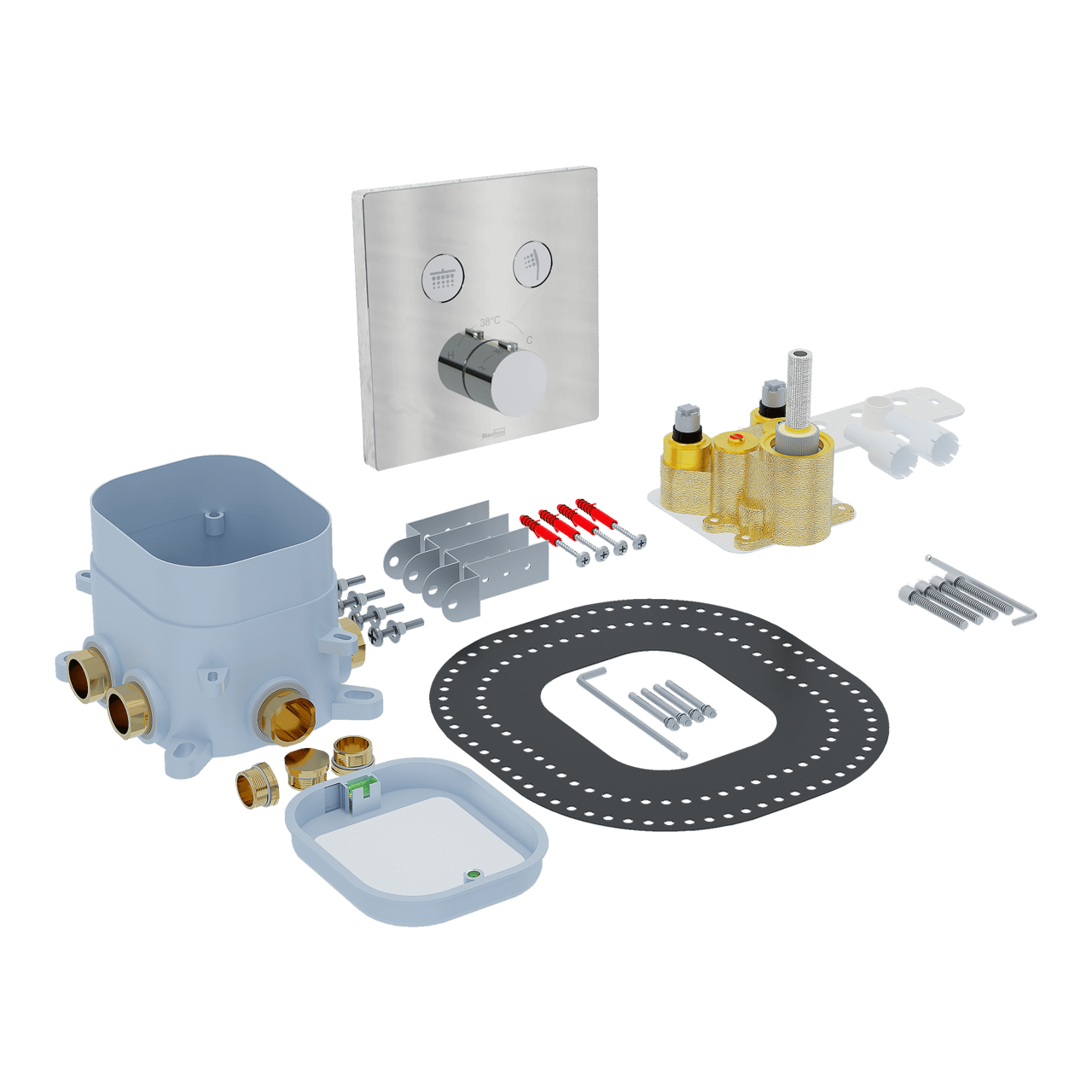 BLAUFOSS Switch-Line inbouw thermostaat 2 uitgangen chroom incl. inbouwelement