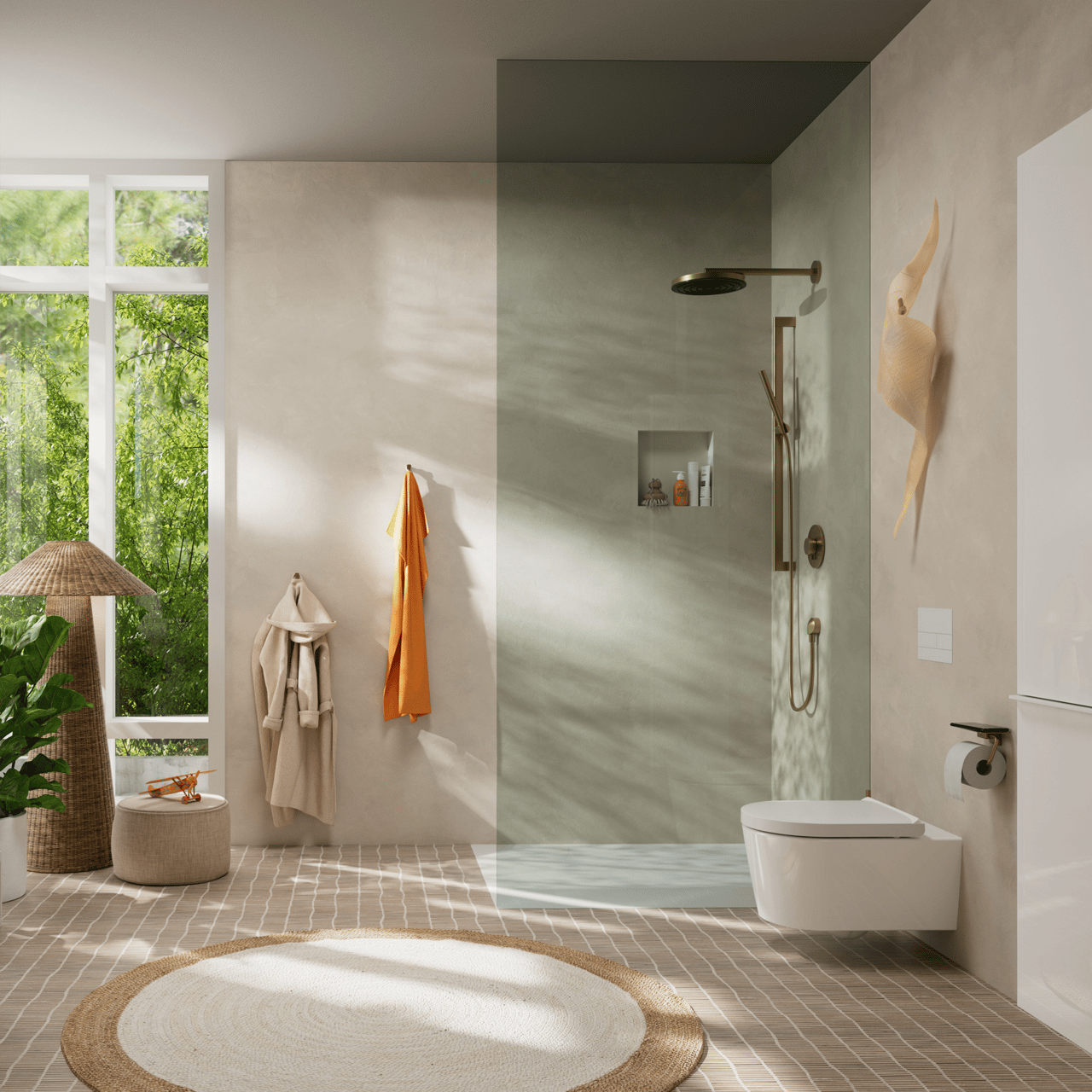 Hansgrohe Showerselect Comfort S Robinet de baignoire encastré 2 évacuations Brushed Bronze