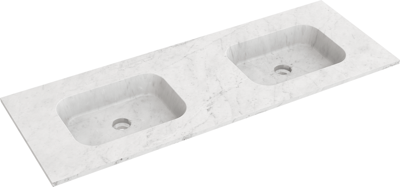 Balmani Tablo Arcato dubbele wastafel Carrara marmer 150 x 55 cm