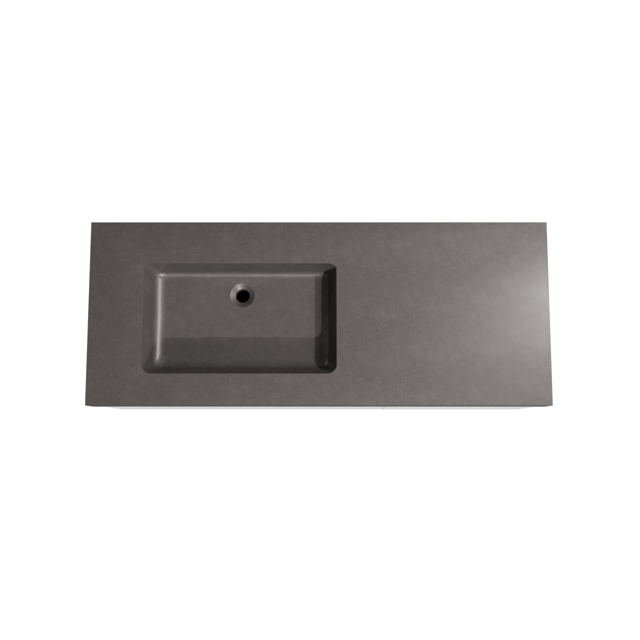 Storke Edge zwevend badmeubel 130 x 52 cm mat wit met Scuro High asymmetrisch linkse wastafel in kwarts mat zwart