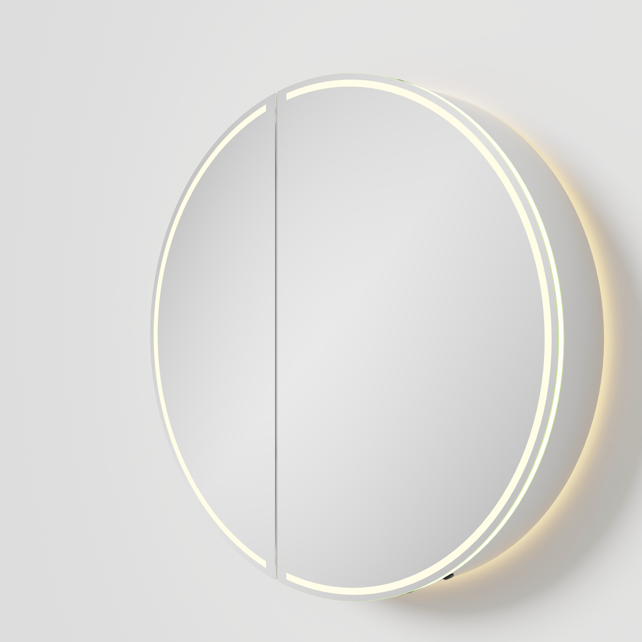 Balmani Mara armoire de toilette Rond lumineux et anti-buée Ø 80 cm blanc mat