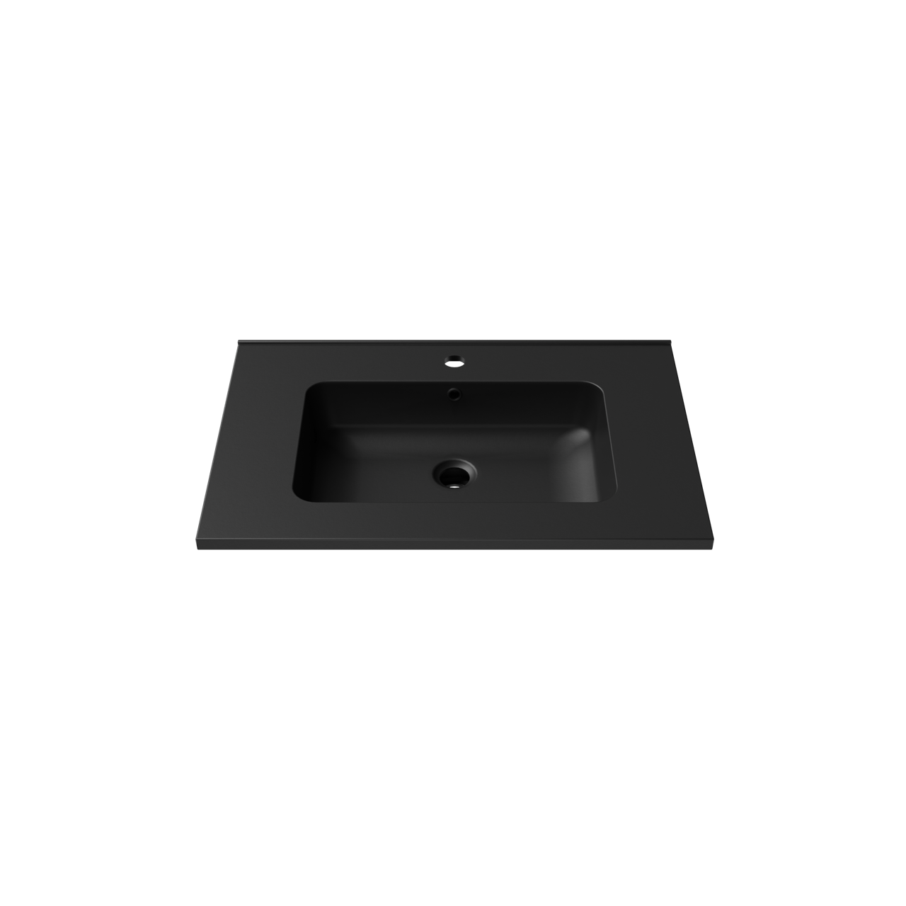 Linie Vano Einzelwaschtisch Matt Schwarzer Verbundmarmor 70 x 46 cm