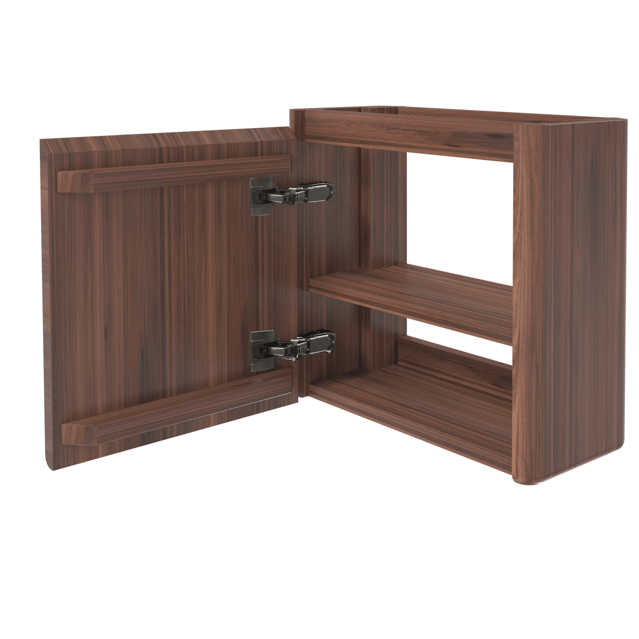 Balmani Fara zwevend toiletmeubel 45 x 22 cm amerikaans notenhout met Fara wastafel in matte Solid Surface