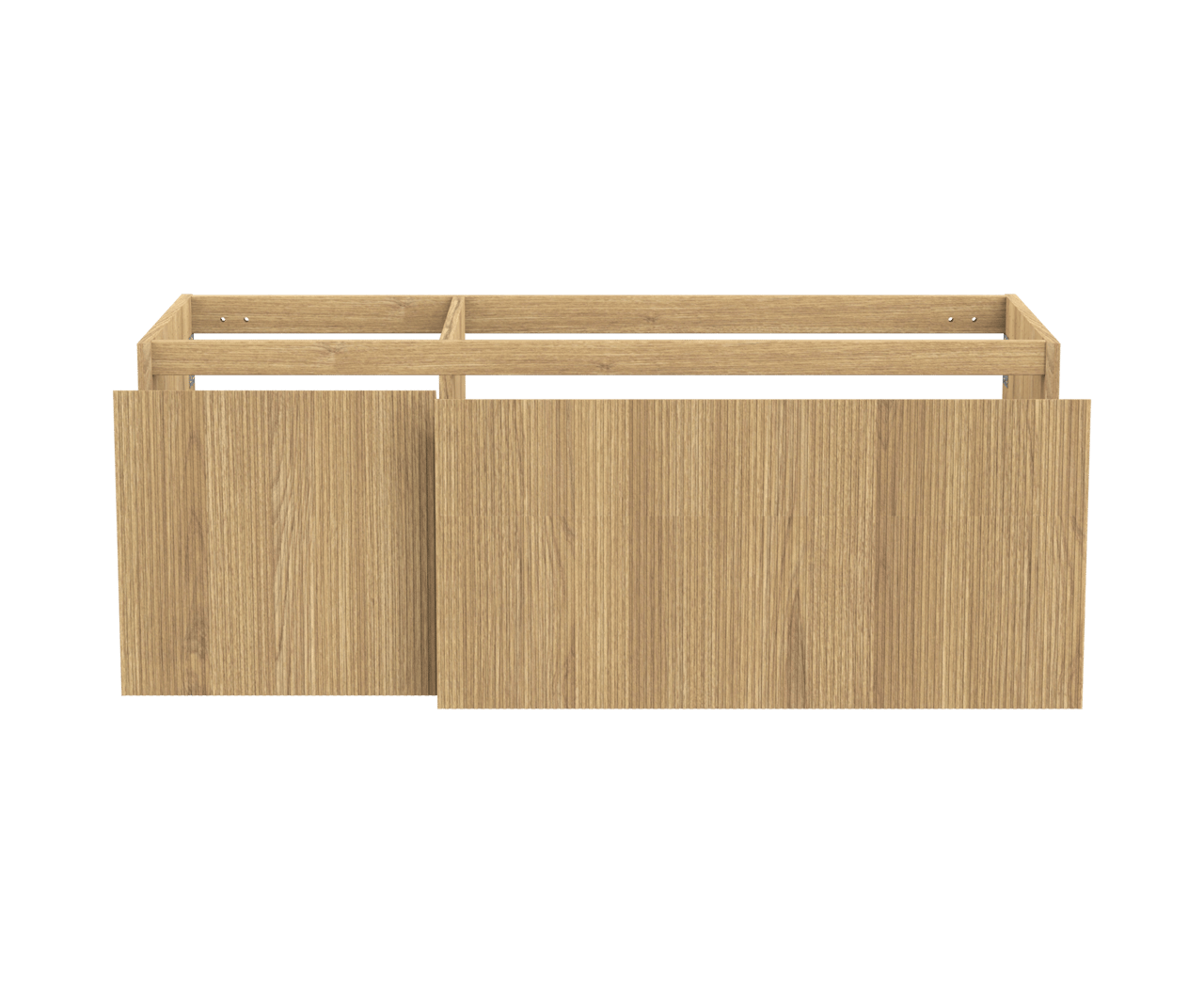 Balmani Fila meuble sous-vasque suspendu 135 x 55 cm asymétrique à droite plaqué chêne naturel 4 tiroirs