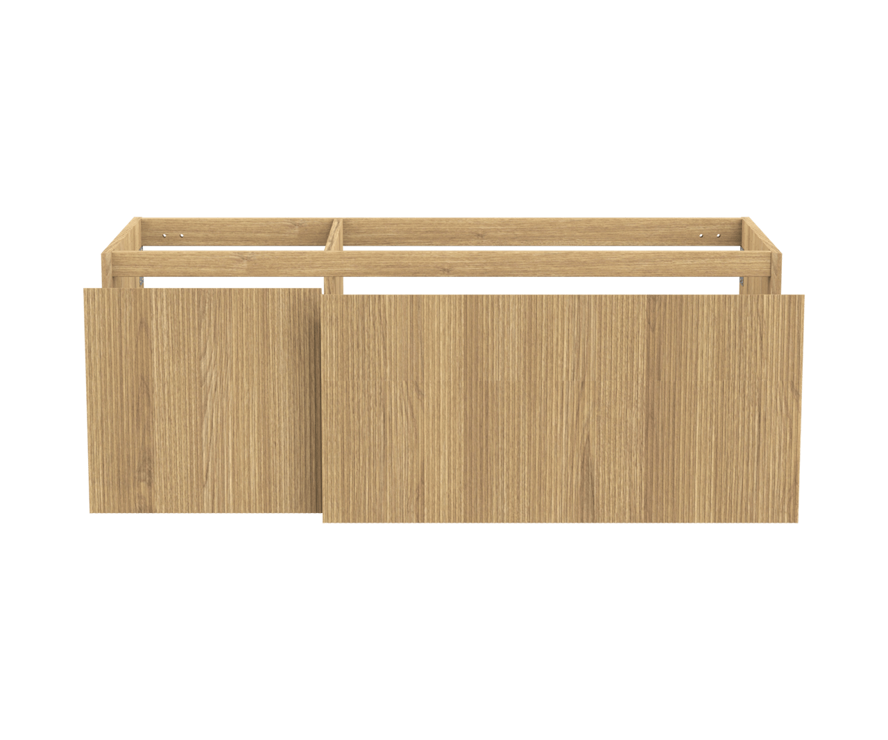 Balmani Fila meuble sous-vasque suspendu 135 x 55 cm asymétrique à droite plaqué chêne naturel 4 tiroirs