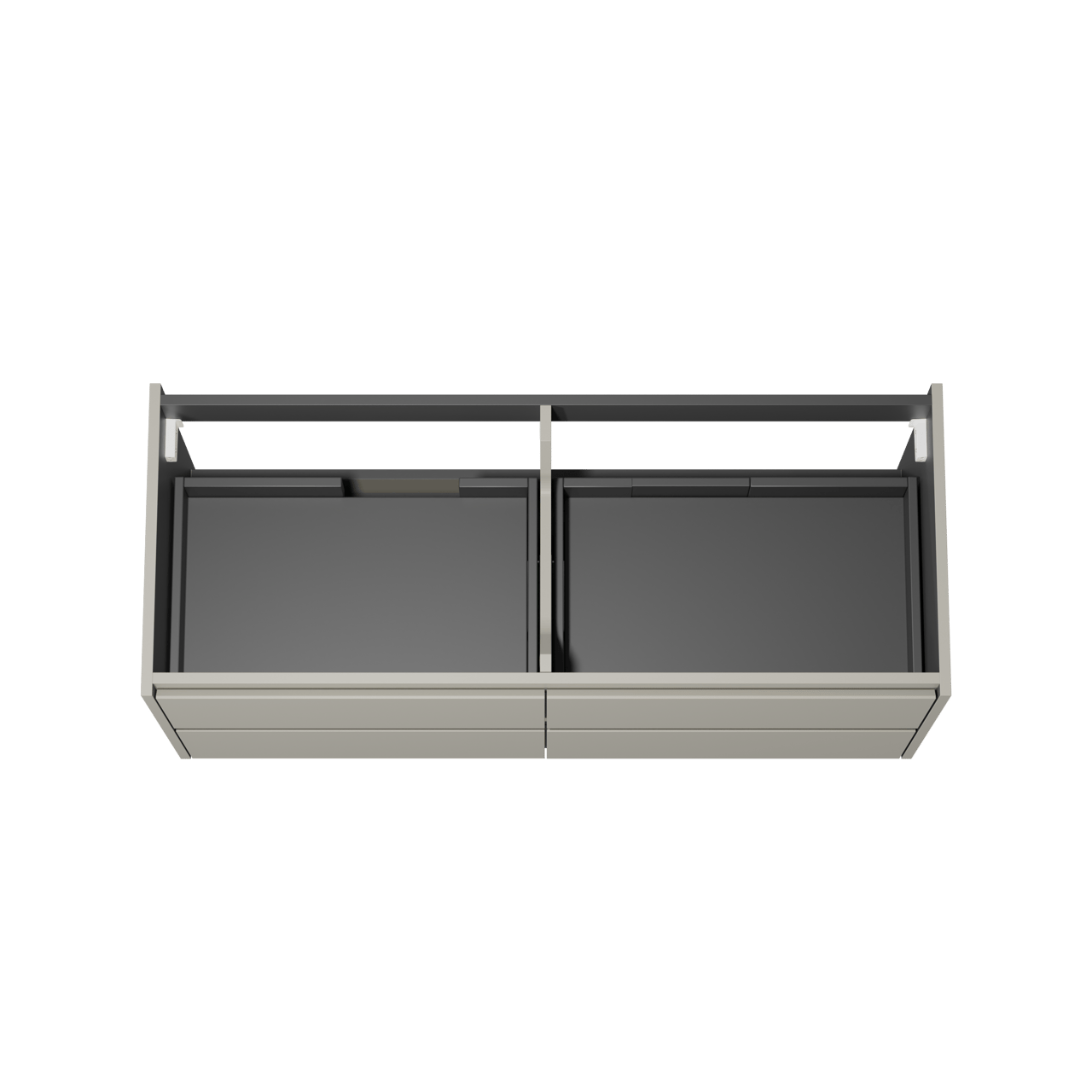 Storke Seda zwevende wastafelonderkast 130 x 52 cm zijdegrijs 4 lades